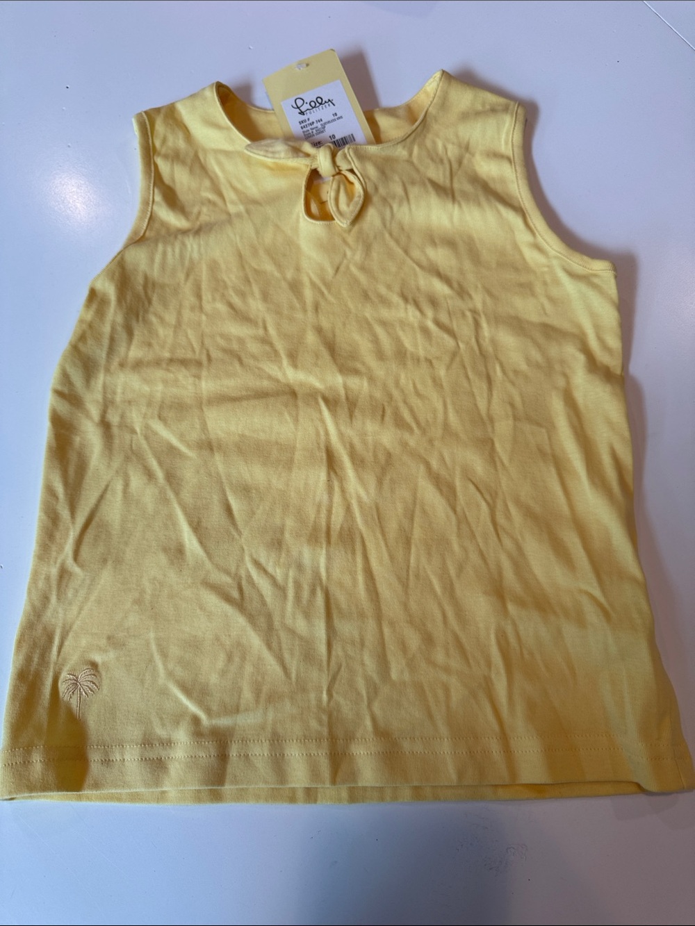 Lilly Pulitzer Girls' Yellow Sleeveless Tank with Front Tie